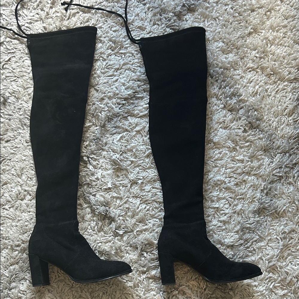 Suede Black Over-the-Knee Boots